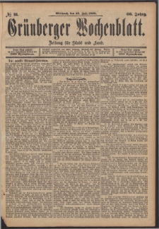 Grünberger Wochenblatt: Zeitung für Stadt und Land, No. 88. (23. Juli 1890)