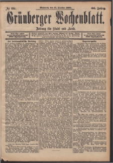 Grünberger Wochenblatt: Zeitung für Stadt und Land, No. 124. (15. October 1890)