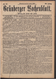 Grünberger Wochenblatt: Zeitung für Stadt und Land, No. 127. (22. October 1890)
