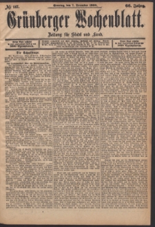 Gr&uuml;nberger Wochenblatt: Zeitung f&uuml;r Stadt und Land, No. 147. (7. December 1890)