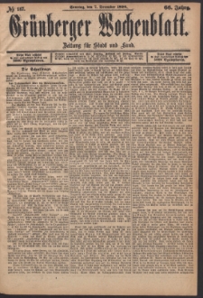 Grünberger Wochenblatt: Zeitung für Stadt und Land, No. 147. (7. December 1890)
