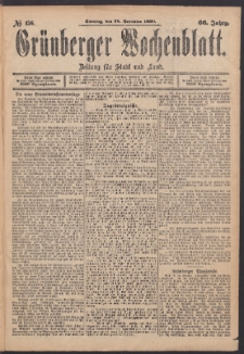 Gr&uuml;nberger Wochenblatt: Zeitung f&uuml;r Stadt und Land, No. 156. (28. December 1890)