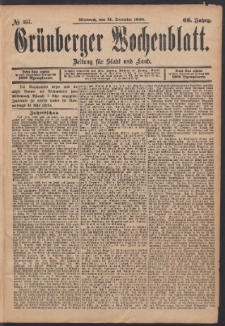 Grünberger Wochenblatt: Zeitung für Stadt und Land, No. 157. (31. December 1890)