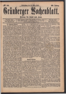 Gr&uuml;nberger Wochenblatt: Zeitung f&uuml;r Stadt und Land, No. 32. (16. M&auml;rz 1893)
