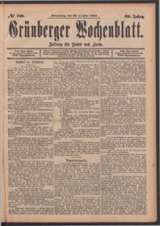 Gr&uuml;nberger Wochenblatt: Zeitung f&uuml;r Stadt und Land, No. 126. (26. October 1893)