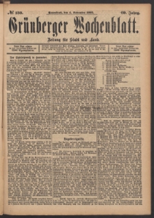Gr&uuml;nberger Wochenblatt: Zeitung f&uuml;r Stadt und Land, No. 130. (4. November 1893)