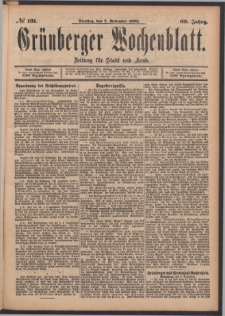 Gr&uuml;nberger Wochenblatt: Zeitung f&uuml;r Stadt und Land, No. 131. (7. November 1893)