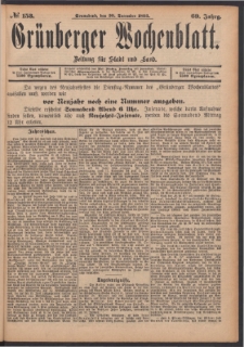 Gr&uuml;nberger Wochenblatt: Zeitung f&uuml;r Stadt und Land, No. 153. (30. December 1893)
