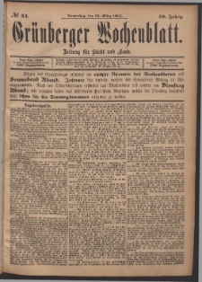 Gr&uuml;nberger Wochenblatt: Zeitung f&uuml;r Stadt und Land, No. 34. (22. M&auml;rz 1894)