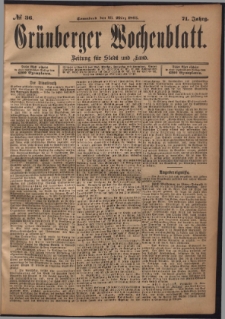 Gr&uuml;nberger Wochenblatt: Zeitung f&uuml;r Stadt und Land, No. 36. (23. M&auml;rz 1895)