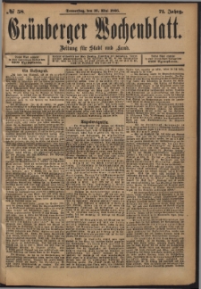 Grünberger Wochenblatt: Zeitung für Stadt und Land, No. 58. (16. Mai 1895)