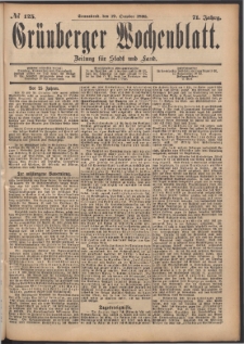 Grünberger Wochenblatt: Zeitung für Stadt und Land, No. 125. (19. October 1895)