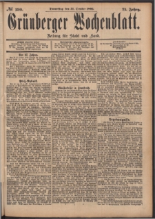 Gr&uuml;nberger Wochenblatt: Zeitung f&uuml;r Stadt und Land, No. 130. (31. October 1895)