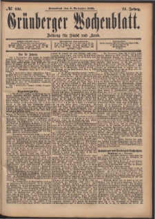 Gr&uuml;nberger Wochenblatt: Zeitung f&uuml;r Stadt und Land, No. 131. (2. November 1895)