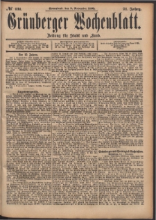 Grünberger Wochenblatt: Zeitung für Stadt und Land, No. 131. (2. November 1895)