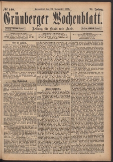 Grünberger Wochenblatt: Zeitung für Stadt und Land, No. 140. (23. November 1895)
