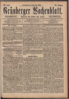 Grünberger Wochenblatt: Zeitung für Stadt und Land, No. 144. (3. December 1895)