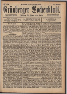 Gr&uuml;nberger Wochenblatt: Zeitung f&uuml;r Stadt und Land, No. 151. (19. December 1895)