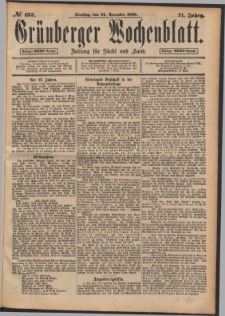 Gr&uuml;nberger Wochenblatt: Zeitung f&uuml;r Stadt und Land, No. 153. (24. December 1895)