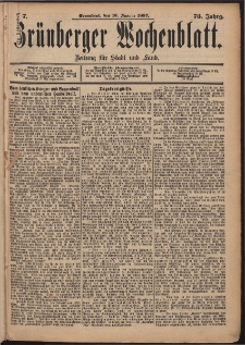 Grünberger Wochenblatt: Zeitung für Stadt und Land, No. 7. (16. Januar 1897)