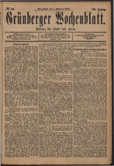 Grünberger Wochenblatt: Zeitung für Stadt und Land, No. 16. (6. Februar 1897)
