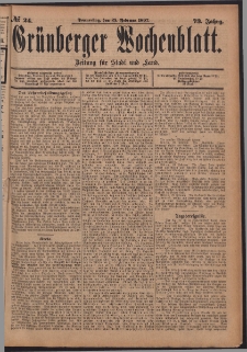 Grünberger Wochenblatt: Zeitung für Stadt und Land, No. 24. (25. Februar 1897)