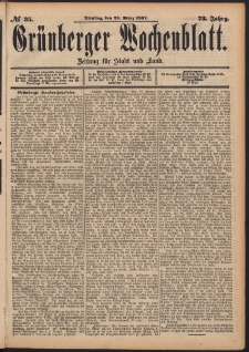 Gr&uuml;nberger Wochenblatt: Zeitung f&uuml;r Stadt und Land, No. 35. (23. M&auml;rz 1897)