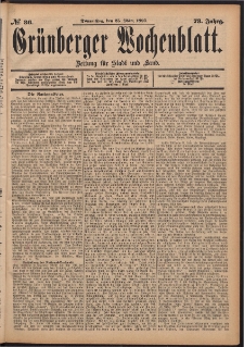 Gr&uuml;nberger Wochenblatt: Zeitung f&uuml;r Stadt und Land, No. 36. (25. M&auml;rz 1897)