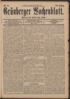 Grünberger Wochenblatt: Zeitung für Stadt und Land, No. 48. (22. April 1897)