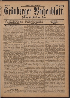 Grünberger Wochenblatt: Zeitung für Stadt und Land, No. 53. (4. Mai 1897)