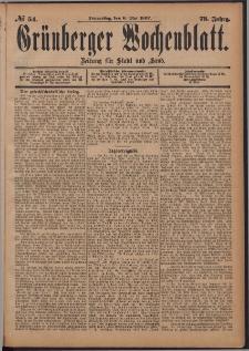 Grünberger Wochenblatt: Zeitung für Stadt und Land, No. 54. (6. Mai 1897)