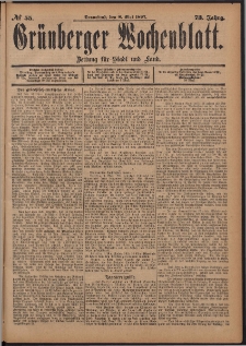 Gr&uuml;nberger Wochenblatt: Zeitung f&uuml;r Stadt und Land, No. 55. (8. Mai 1897)