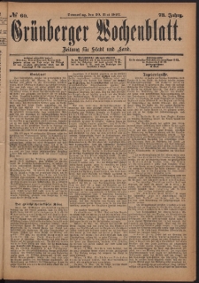 Grünberger Wochenblatt: Zeitung für Stadt und Land, No. 60. (20. Mai 1897)