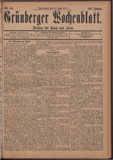Grünberger Wochenblatt: Zeitung für Stadt und Land, No. 70. (12. Juni 1897)