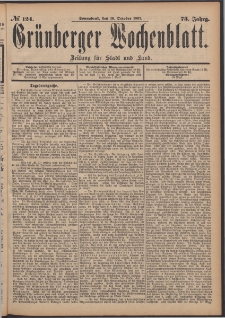 Grünberger Wochenblatt: Zeitung für Stadt und Land, No. 124. (16. October 1897)