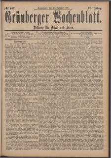 Gr&uuml;nberger Wochenblatt: Zeitung f&uuml;r Stadt und Land, No. 127. (23. October 1897)
