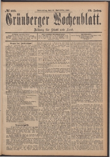 Grünberger Wochenblatt: Zeitung für Stadt und Land, No. 135. (11. November 1897)