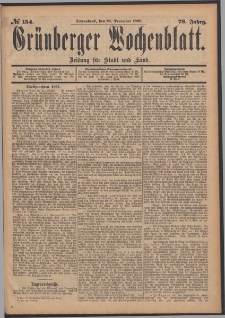 Grünberger Wochenblatt: Zeitung für Stadt und Land, No. 154. (25. December 1897)