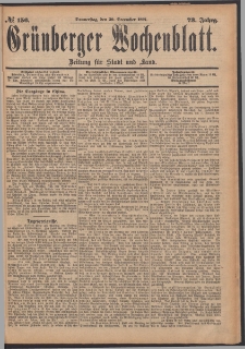 Grünberger Wochenblatt: Zeitung für Stadt und Land, No. 156. (30. December 1897)