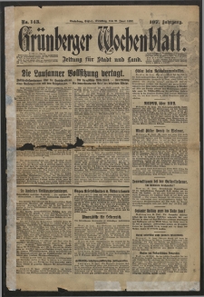 Grünberger Wochenblatt: Zeitung für Stadt und Land, No. 143. (21. Juni 1932)