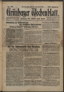 Grünberger Wochenblatt: Zeitung für Stadt und Land, No. 198. (24. August 1932)