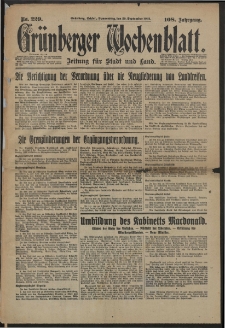 Grünberger Wochenblatt: Zeitung für Stadt und Land, No. 229. (29. September 1932)