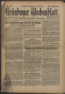 Grünberger Wochenblatt: Zeitung für Stadt und Land, No. 233. (4. Oktober 1932)