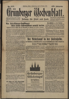 Grünberger Wochenblatt: Zeitung für Stadt und Land, No. 247. (20. Oktober 1932)
