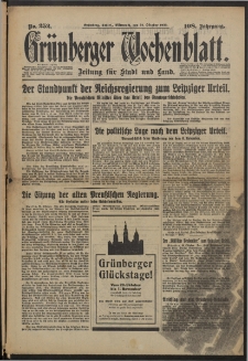 Grünberger Wochenblatt: Zeitung für Stadt und Land, No. 252. (26. Oktober 1932)