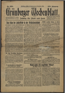 Grünberger Wochenblatt: Zeitung für Stadt und Land, No. 258. (2. November 1932)