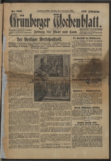 Grünberger Wochenblatt: Zeitung für Stadt und Land, No. 260. (4. November 1932)