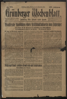 Grünberger Wochenblatt: Zeitung für Stadt und Land, No. 279. (28. November 1932)