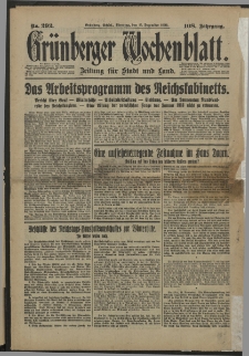 Grünberger Wochenblatt: Zeitung für Stadt und Land, No. 292. (13. Dezember 1932)