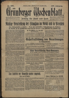 Gr&uuml;nberger Wochenblatt: Zeitung f&uuml;r Stadt und Land, No. 298. (20. Dezember 1932)